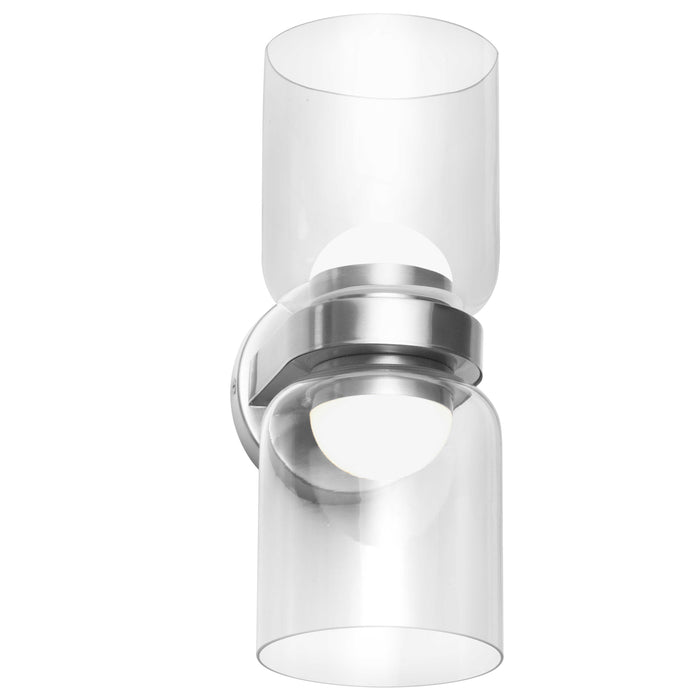 Nadine 2 Light LED Sconce - 20W - Polished Chrome - Clear Glass