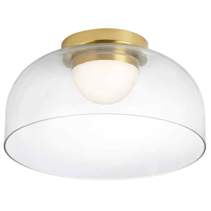 Nadine 11.75"Dia. LED Flush Mount - 10W - Aged Brass - Clear Glass