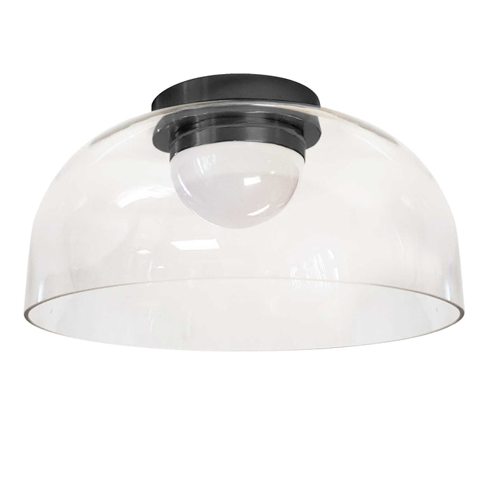 Nadine 11.75"Dia. LED Flush Mount - 10W - Matte Black - Clear Glass