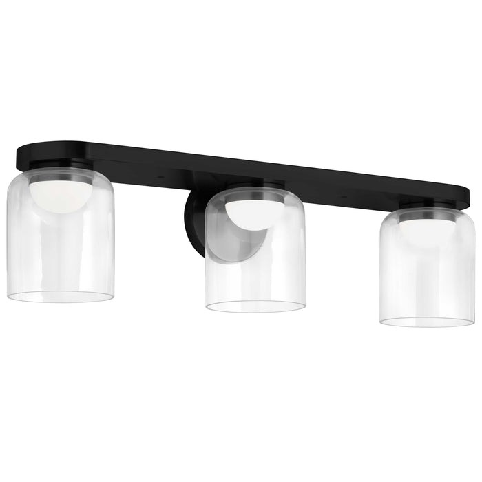 Nadine LED Vanity - 30W - Matte Black - Clear Glass