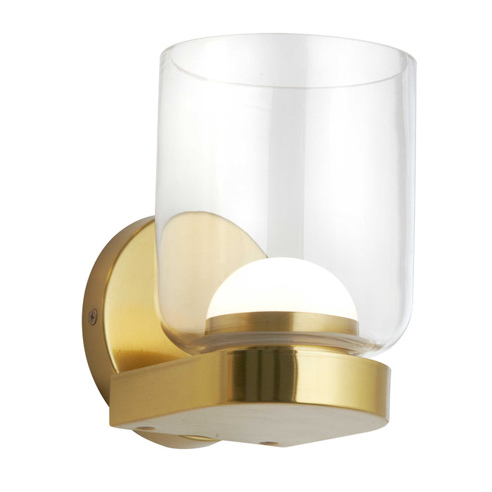 Nadine LED Wall Sconce - 10W - Aged Brass - Clear Glass