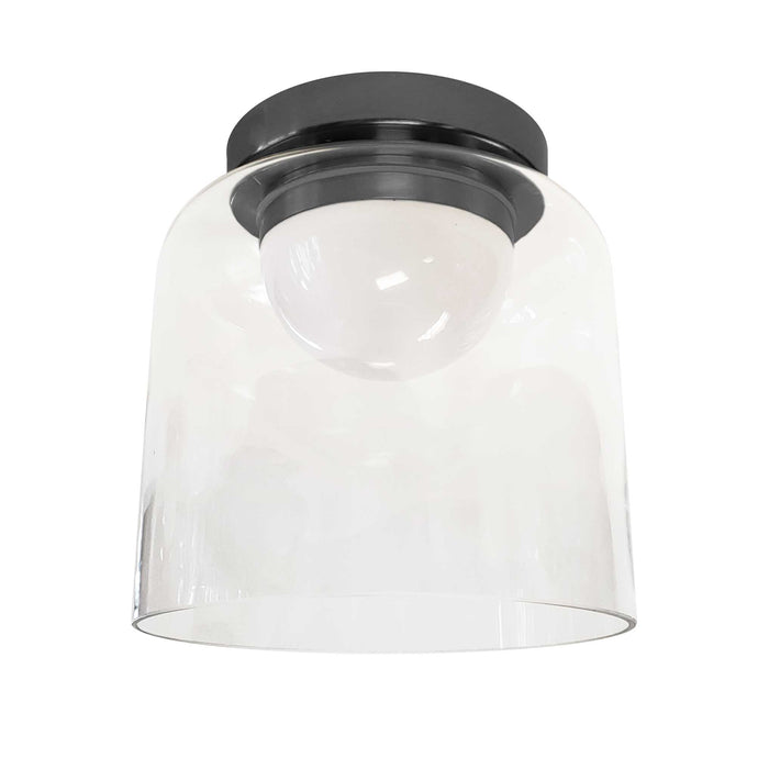 Nadine 7"Dia. LED Flush Mount - 10W - Matte Black - Clear Glass