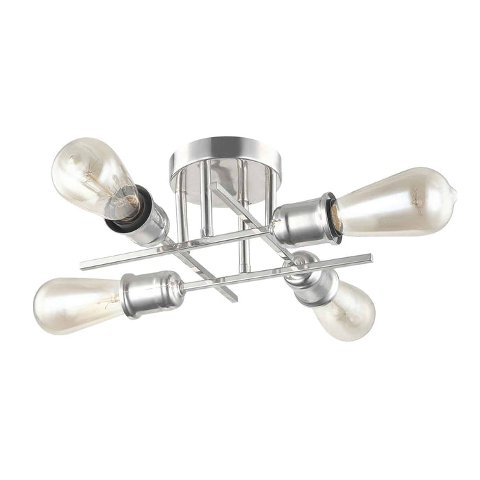 Nebraska 4 Light Flush Mount - Burnished Chrome Finish