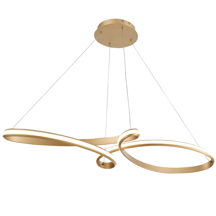 Nola LED Horizontal Pendant- 50W - Aged Brass - White Silicone Diffuser