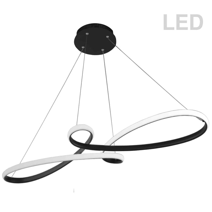 Nola LED Horizontal Pendant - 50W - Matte Black - White Silicone Diffuser