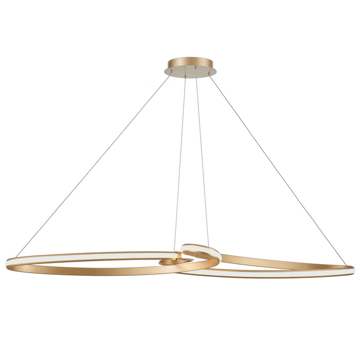 Nola LED Horizontal Pendant - 76W - Aged Brass - White Silicone Diffuser