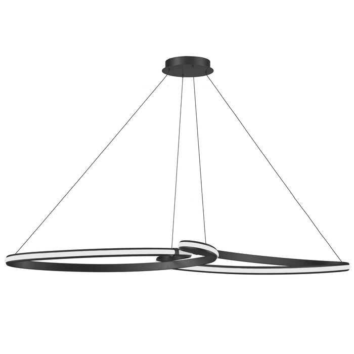 Nola LED Horizontal Pendant - 76W - Matte Black - White Silicone Diffuser