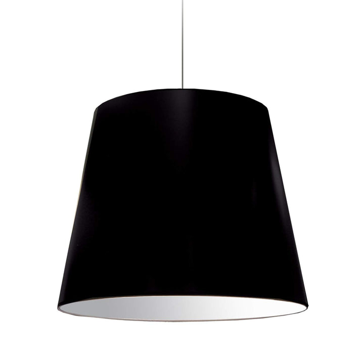 Oversized Drum 1 Light Pendant - Large - Black/Silver Shade