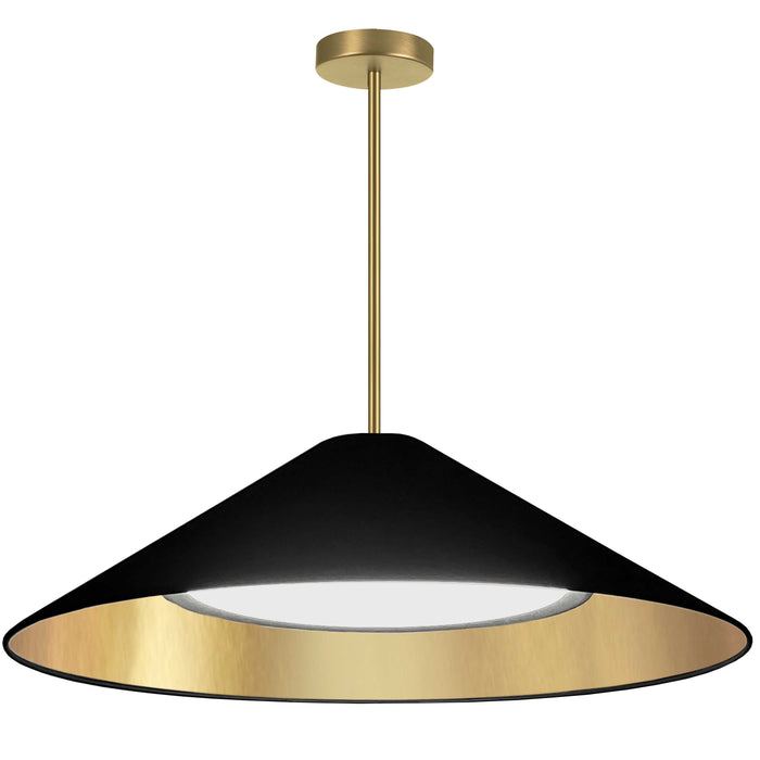 Padme Pendant - 30W - Aged Brass - Black/Gold Shade