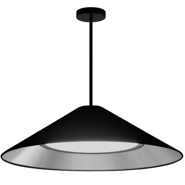 Padme Pendant - 30W - Matte Black - Black/Silver Shade