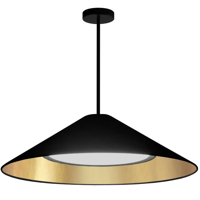 Padme Pendant - 30W - Matte Black - Black/Gold Shade