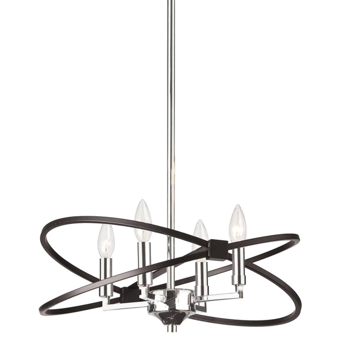 Paloma 4 Light Chandelier - Polished Chrome and Matte Black Finish