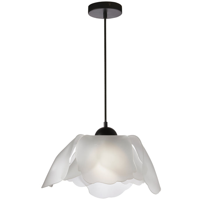 Passion 1 Light Pendant - Matte Black - Frosted Acrylic Diffuser