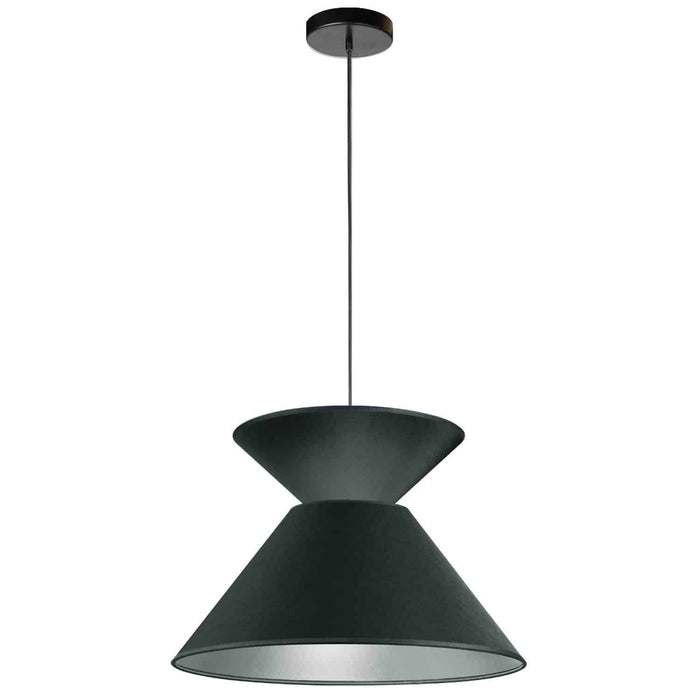 Patricia 1 Light Pendant - Matte Black - Black/Silver Shade