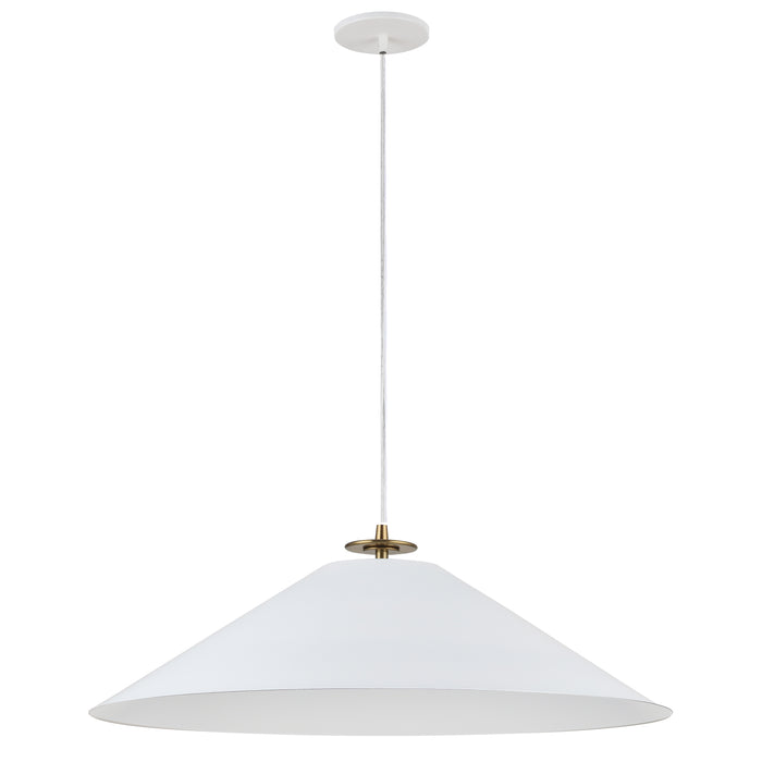 Prudence 1 Light Pendant - Aged Brass Finish - Matte White Shade