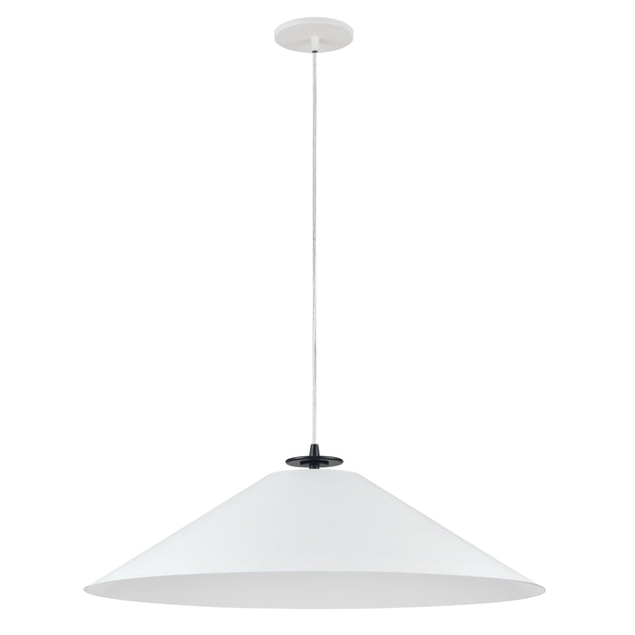 Prudence 1 Light Pendant - Matte Black Finish - Matte White Shade