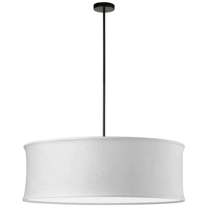 Philis 4 Light Pendant - 34" dia - Matte Black - White Shade