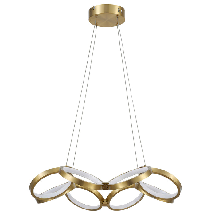 Philo Chandelier - 64W - Aged Brass - White Silicone Diffuser