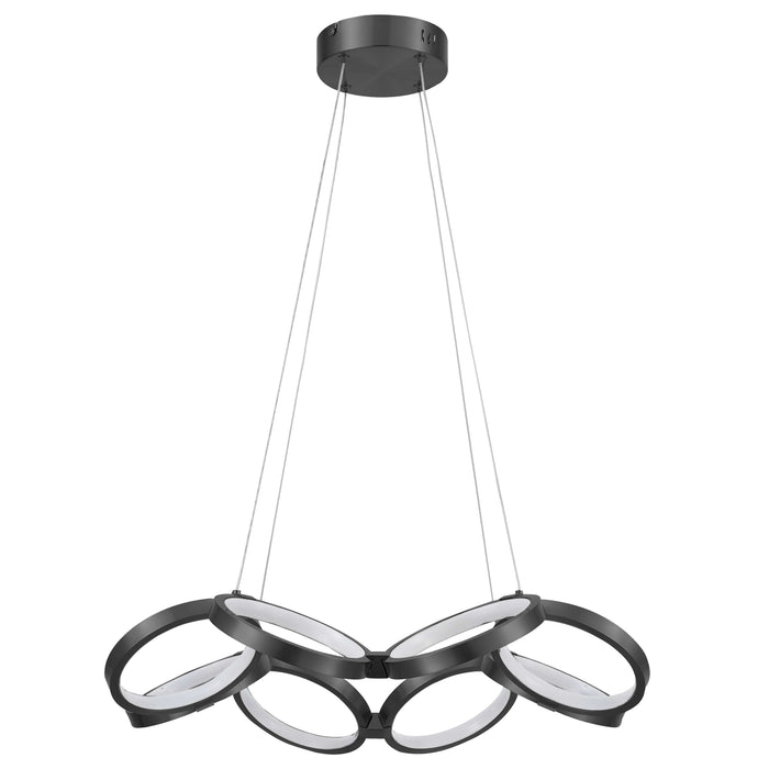 Philo Chandelier - 64W - Matte Black - White Silicone Diffuser