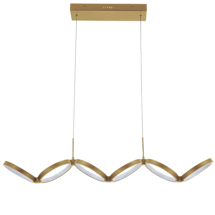 Philo LED Horizontal Pendant - 50W - Aged Brass - White Silicone Diffuser