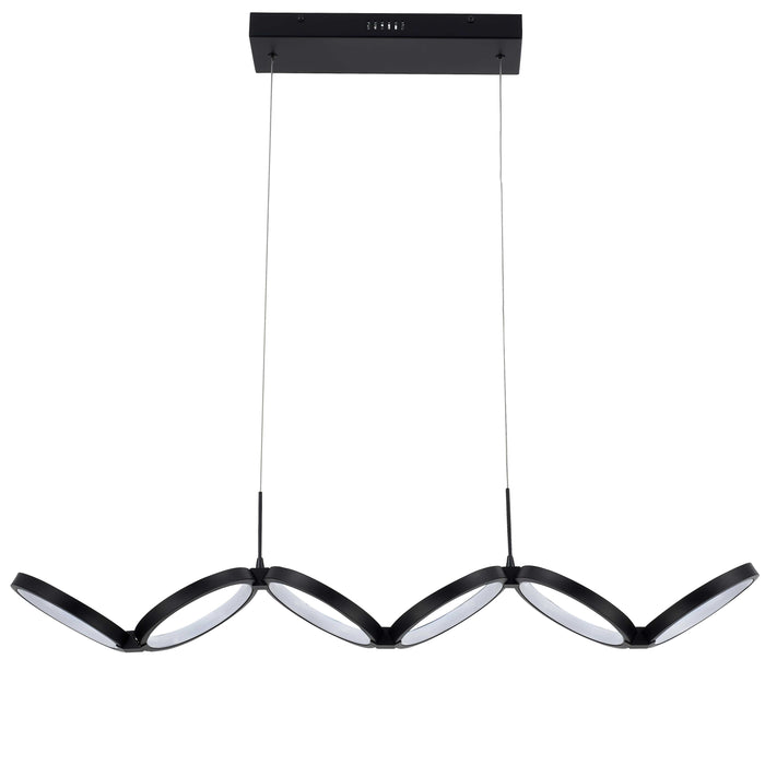 Philo LED Horizontal Pendant - 50W - Matte Black - White Silicone Diffuser