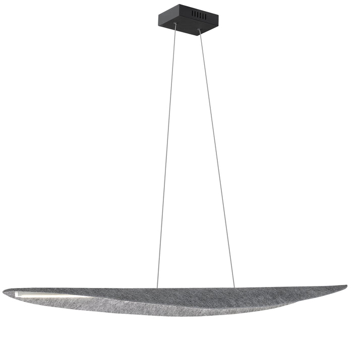 Pinkerton Horizontal Pendant - 30W - Matte Black - Grey Felt Shade