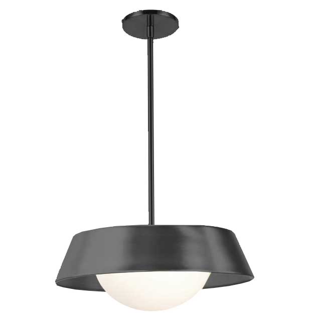 Palatine 10W Pendant - Matte Black - Opal White Glass