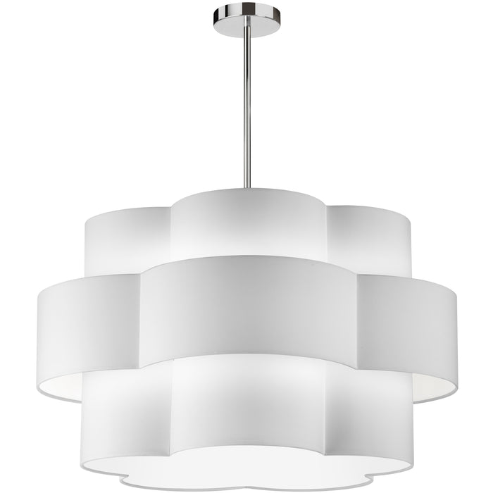 Phlox 4 Light Chandelier - Polished Chrome - White Shade