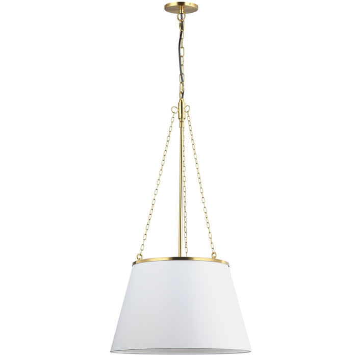 Plymouth 1 Light Pendant - Aged Brass - White Shade