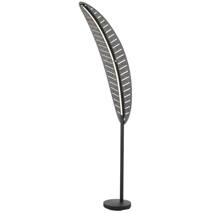 Palma Floor Lamp - 22W - Matte Black - Grey Shade