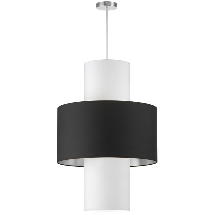 Patrona 4 Light Pendant - Polished Chrome - Black/Silver/White Shades