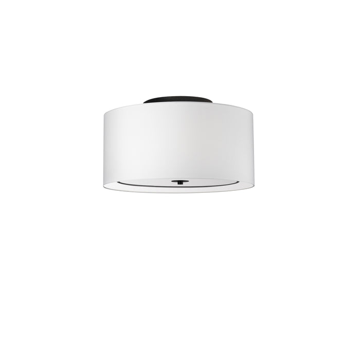 Porscha 3 Light Flush Mount - Matte Black - White Shade