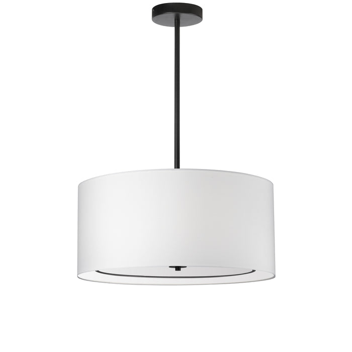 Porscha 4 Light Pendant - Small - Matte Black - White Shade