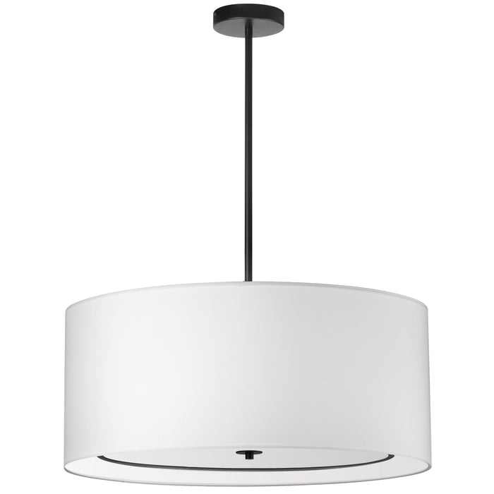 Porscha 4 Light Pendant - Medium - Matte Black - White Shade