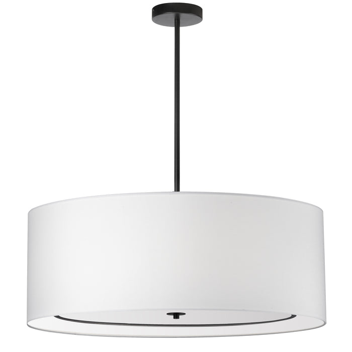 Porscha 4 Light Pendant - Large - Matte Black - White Shade