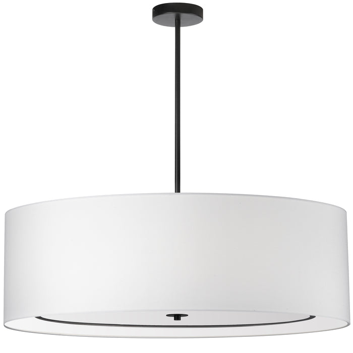 Porscha 4 Light Pendant - X-Large - Matte Black - White Shade