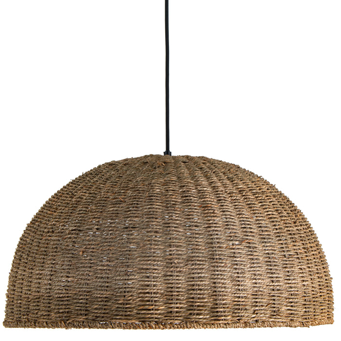 Pourel 3 Light Pendant - Large - Matte Black Finish - Natural Shade