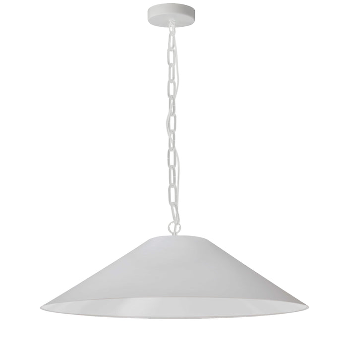 Presley 1 Light Pendant - Large - Matte White - White Shade