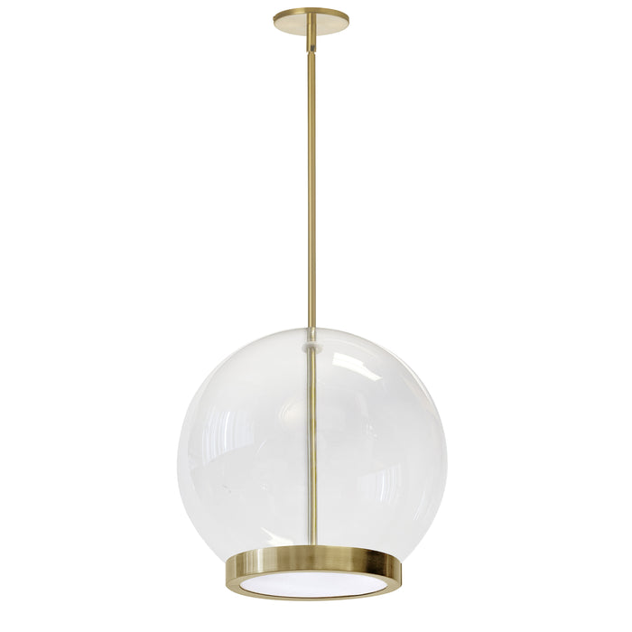 Picotas LED Pendant - 15W - Aged Brass - Clear Glass