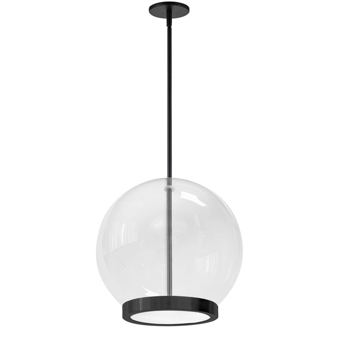 Picotas LED Pendant - 15W - Matte Black - Clear Glass