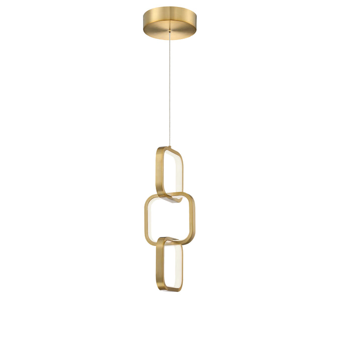 Patsy LED Pendant - 20W - Aged Brass - White Silicone Diffuser