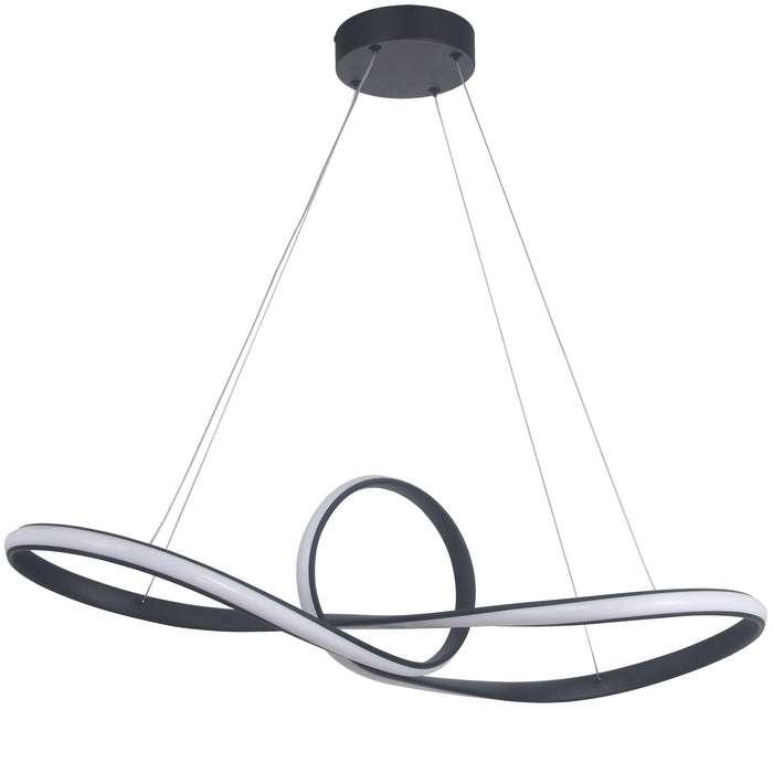 Percival LED Horizontal Pendant - 43W - Matte Black - Silicone Diffuser