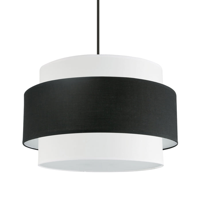 Priya 4 Light Chandelier - Small - Matte Black - Black/White Shade