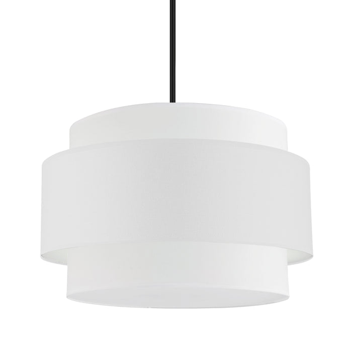 Priya 4 Light Pendant - 22" dia - Matte Black - White Shade