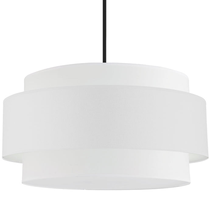 Priya 4 Light Pendant - 30" dia - Matte Black - White Shade