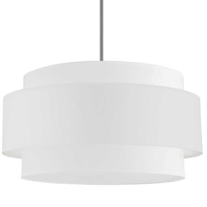 Priya 4 Light Pendant - 30" dia - Polished Chrome - White Shade