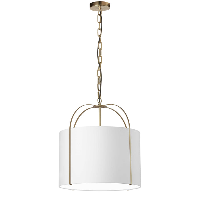 Quincy 1 Light Pendant - Gold - White Shade