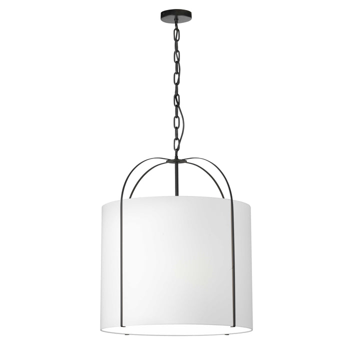 Quincy 3 Light Pendant - Matte Black - White Shade