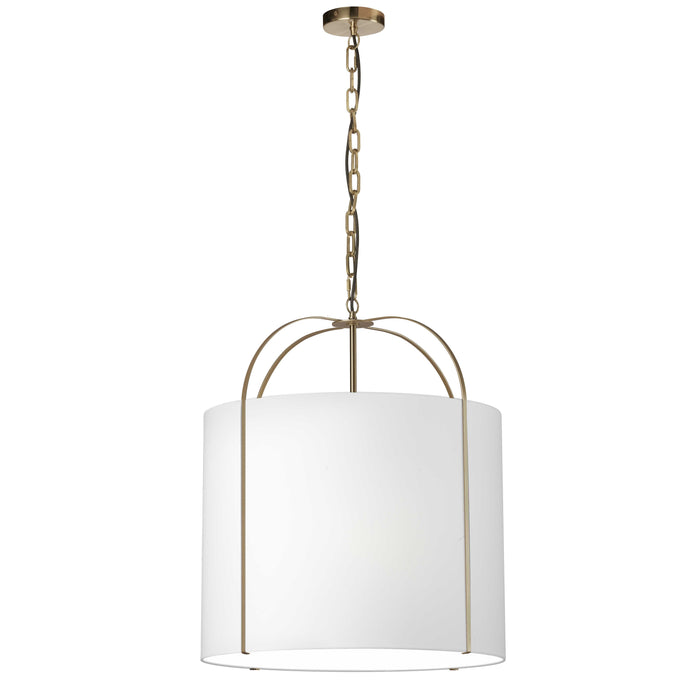 Quincy 3 Light Pendant - Gold - White Shade