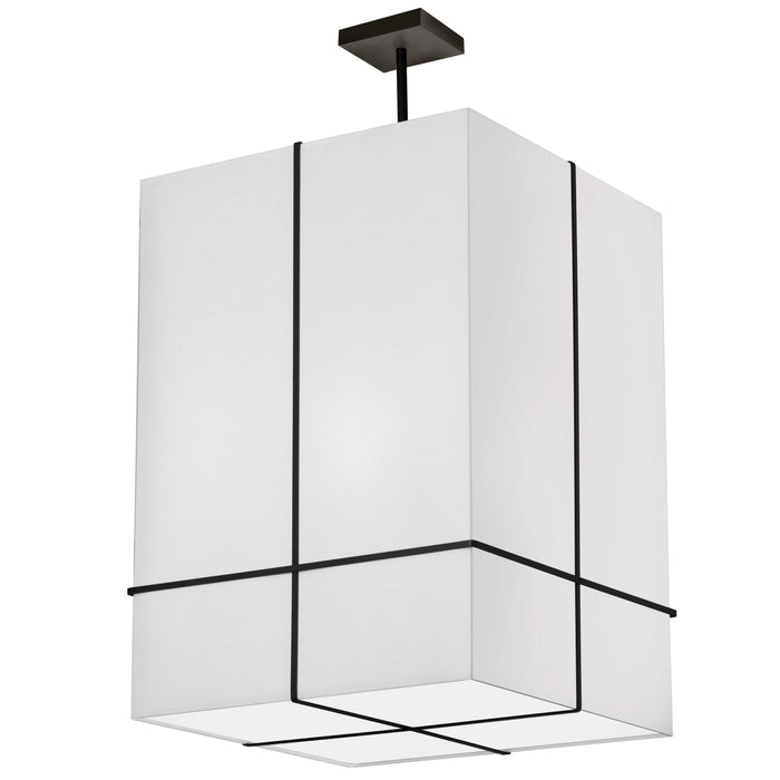 Raquel 4 Light Incandescent Pendant - Matte Black - White Shade